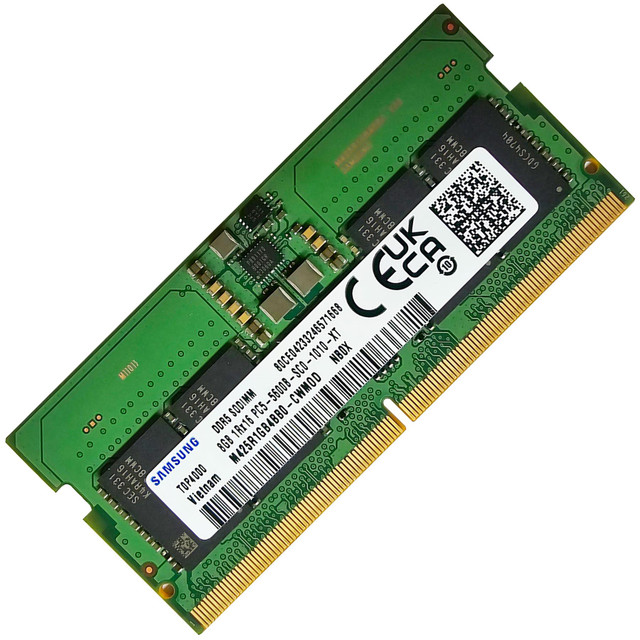 Samsung 8GB (1 x 8GB) Laptop Memory RAM 5600Mhz DDR5 Non-ECC Unbuffered SODIMM 260 Pin 1.2V