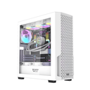 DARK FLASH DF-2100 WHITE MESH TEMPERED GLASS SIDE PANEL WITH 4x120MM ARGB FAN CASING